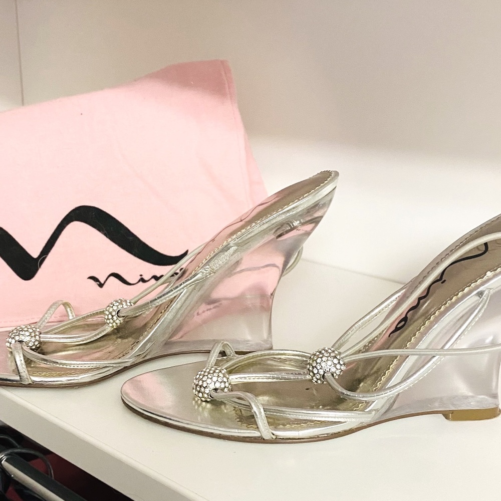 Nina Crystal embellished, acrylic wedge